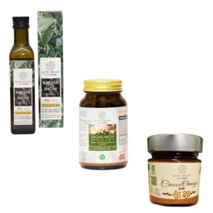 Box benessere Sacha Inchi con crema spalmabile capsule e olio, 220g + 82g+ 250ml