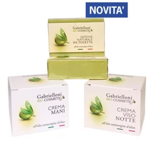 Gabrielloni bio-cosmetica  1 Cr. viso notte 50ml, 1 Cr. mani  50ml, 2 sapone naturale 100g